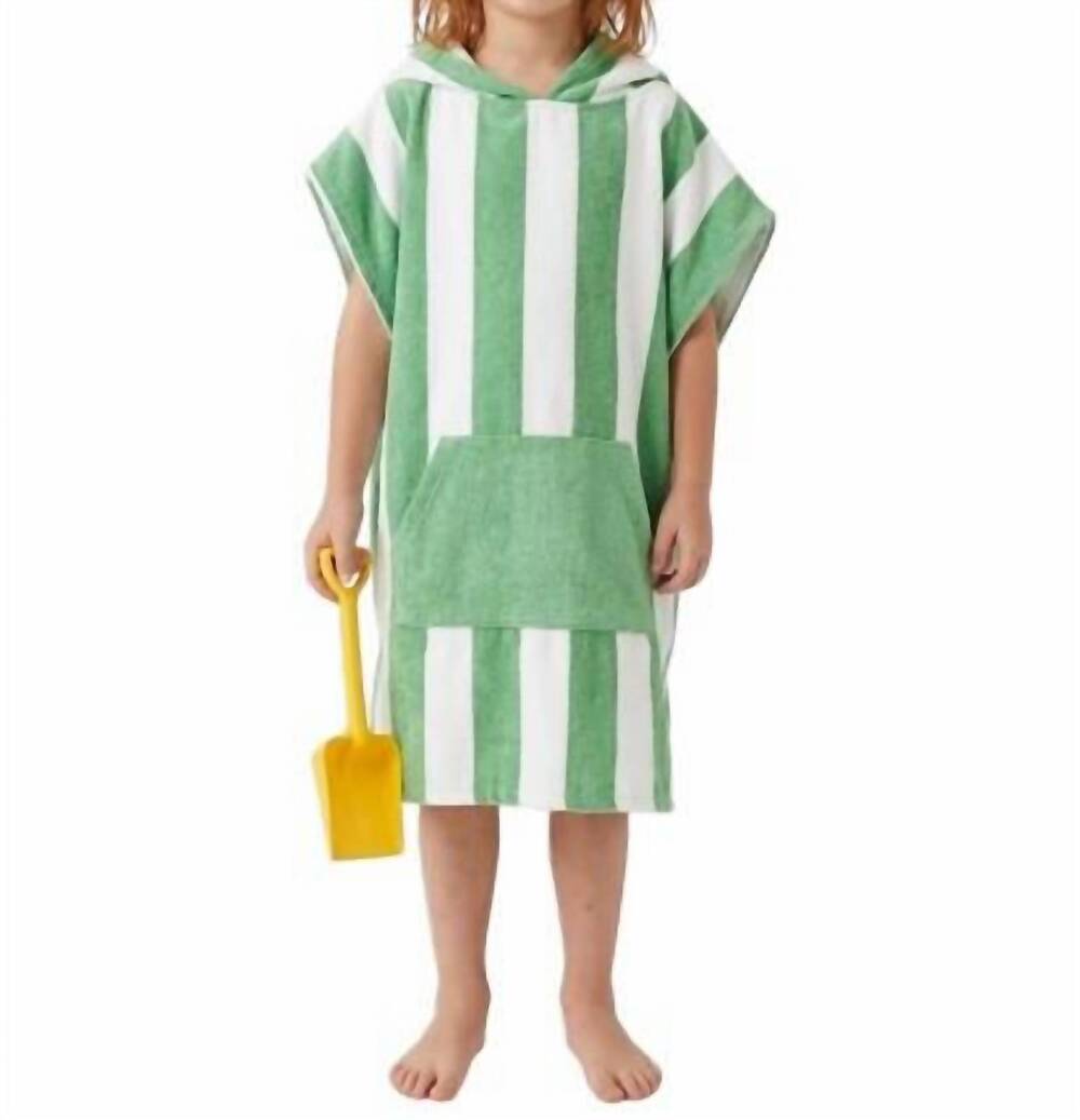 NEW DOCK & BAY kids' hooded ponchos in green and white stripe